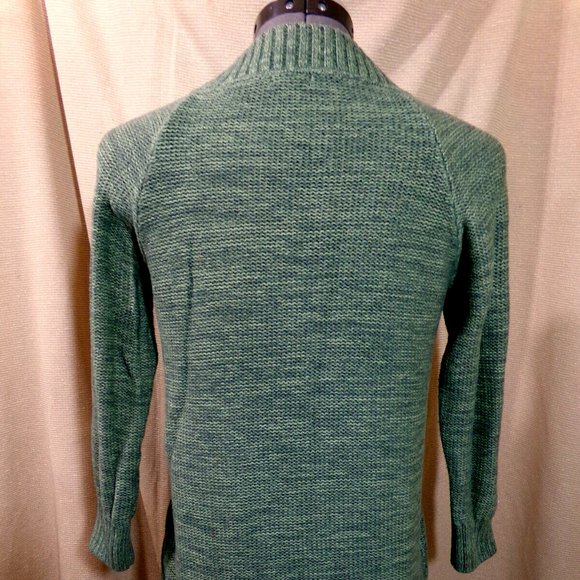 LL. BEAN Crew neck Crochet knit sweater top XS Olive Green Cable knit pullover - Picture 6 of 8